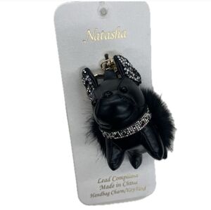 🖤🔹️Natasha Couture 🔹️cute  French Bulldog Keychain Bag Charm